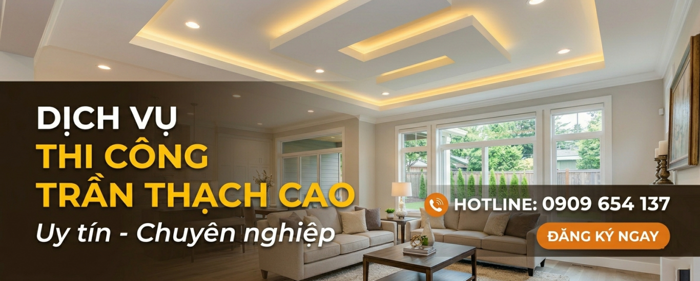 Slider thi công trần thạch cao HCM
