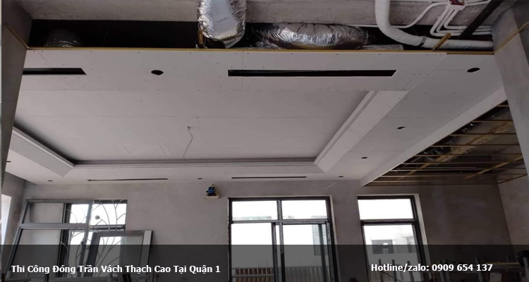 Thợ thi công đóng trần vách thạch cao tại Đức Huệ 2