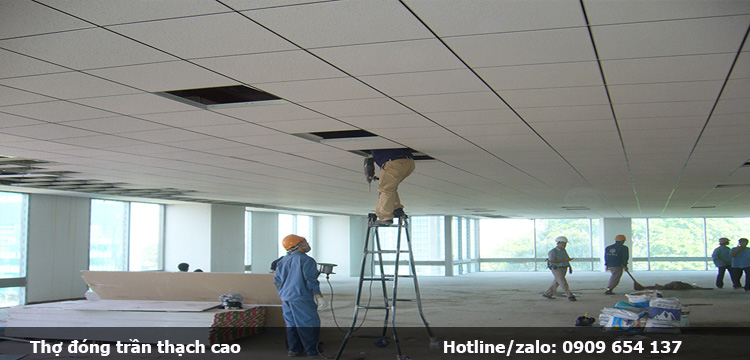 Thợ thi công đóng trần vách thạch cao tại Thủ Thừa 2