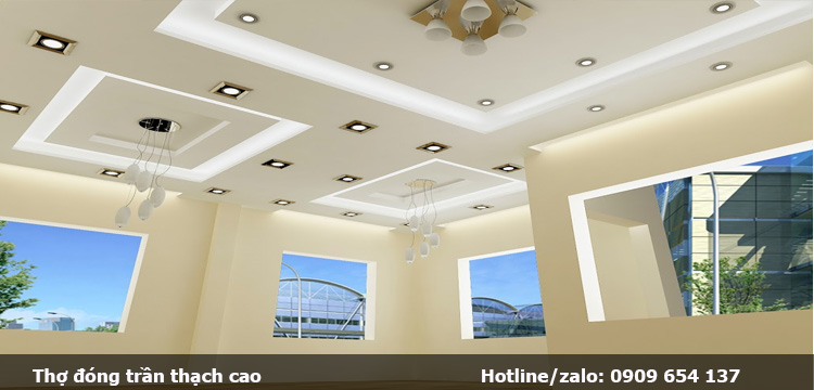 Thợ thi công đóng trần vách thạch cao tại Tân Hưng 2